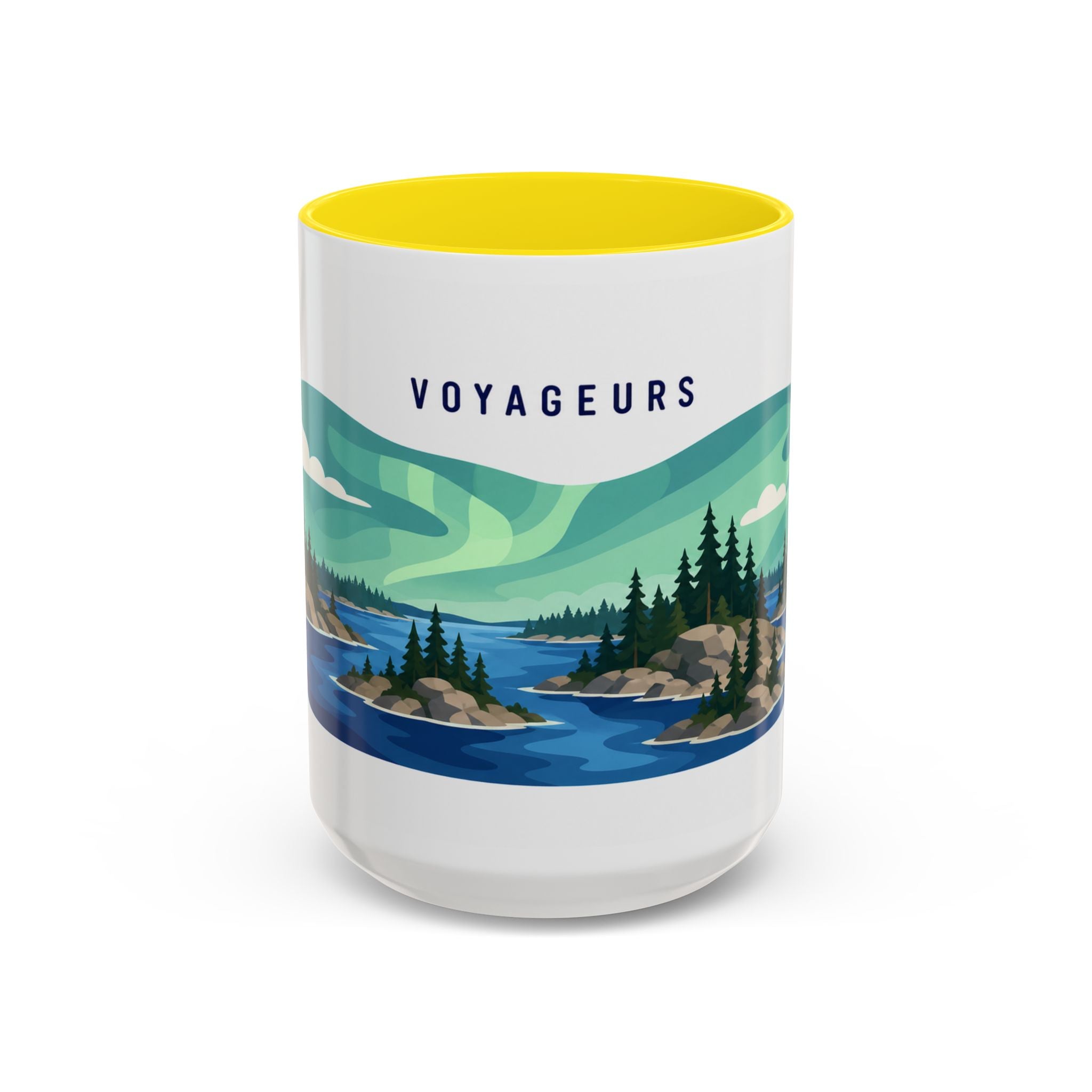 Voyageurs National Park Coffee Mug | Solid Color Block Park Souvenir | 11oz 15oz Accent Mug
