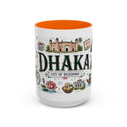 Dhaka Coffee Mug | Bangladesh Souvenir Travel Gift | Accent Color Ceramic 11oz 15oz