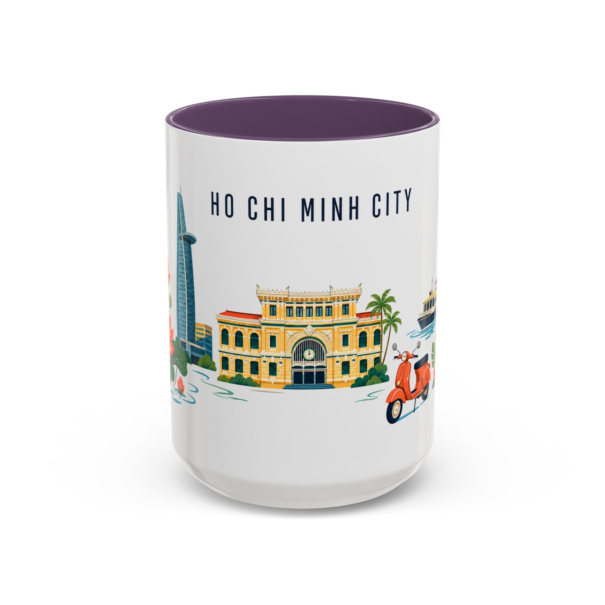 Ho Chi Minh City Coffee Mug | Vietnam Travel Souvenir | Porcelain Decal City Gift | 11oz 15oz Accent Mug