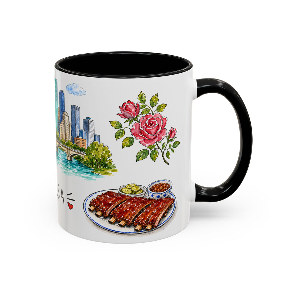Tulsa Illustrated Travel Mug | City Souvenir Accent Coffee Mug | 11oz 15oz Ceramic Cup