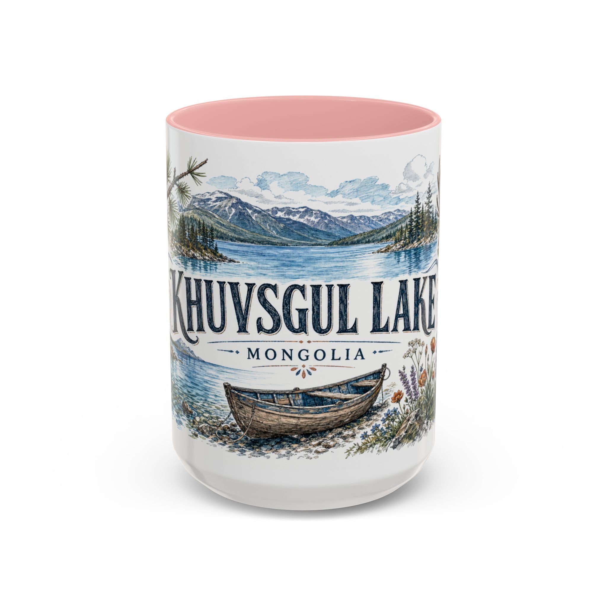 Khuvsgul Lake Mug, Mongolia Travel Souvenir, Bucket List Gift, Accent Ceramic Coffee Mug 11oz 15oz