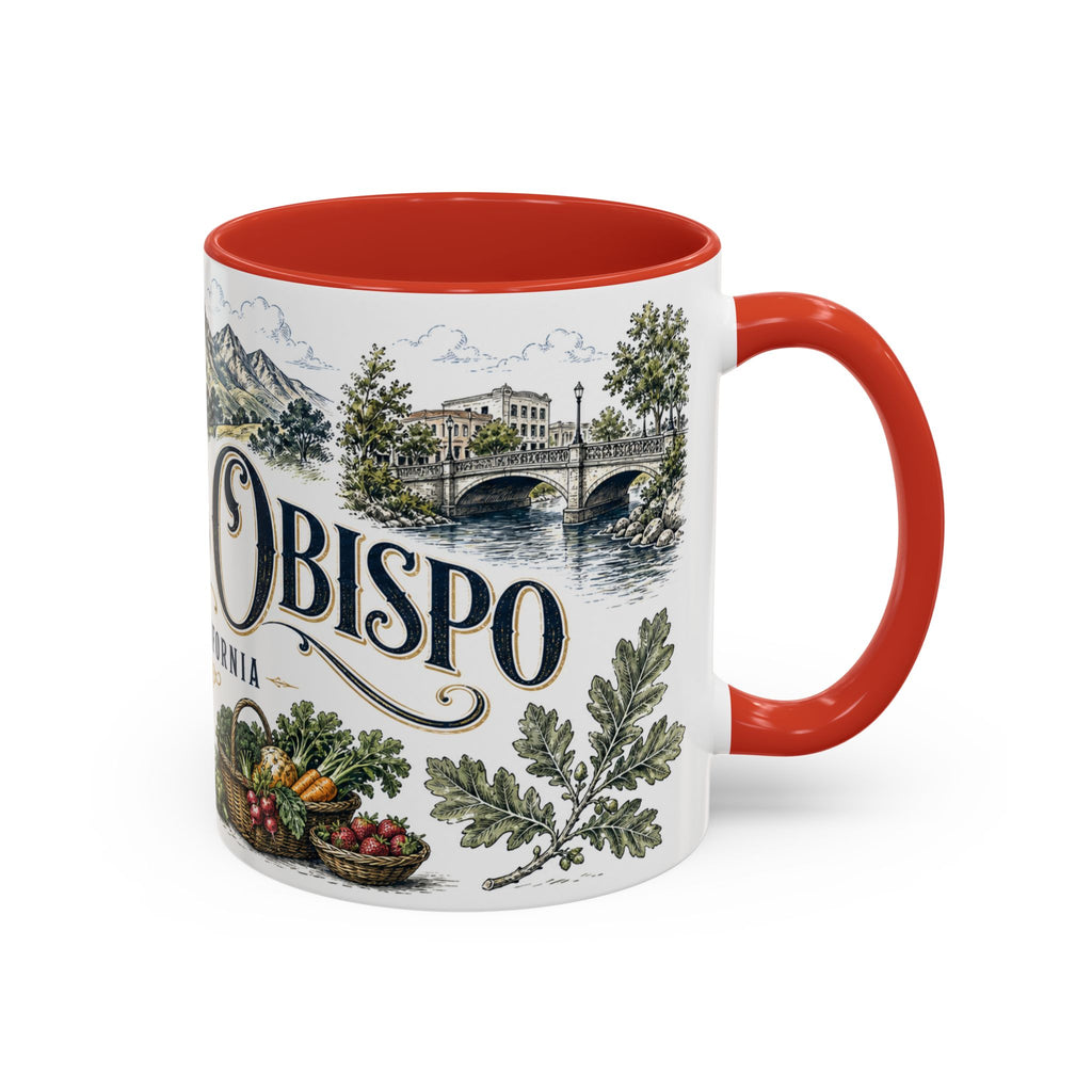 San Luis Obispo Coffee Mug | United States Travel Souvenir | Vintage Illustrated City Gift | 11 oz 15 oz Accent Mug