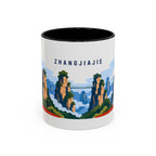 Zhangjiajie Coffee Mug | Travel Destination Souvenir Gift | Accent Color Ceramic 11oz 15oz