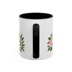 Libra Zodiac Coffee Mug | Scales and Rose Design | Astrology Birthday Gift | 11 oz 15 oz Ceramic Accent Mug