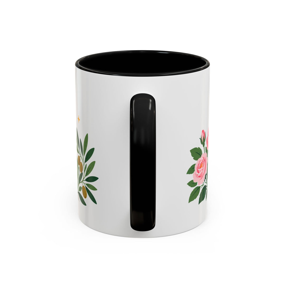 Libra Zodiac Coffee Mug | Scales and Rose Design | Astrology Birthday Gift | 11 oz 15 oz Ceramic Accent Mug