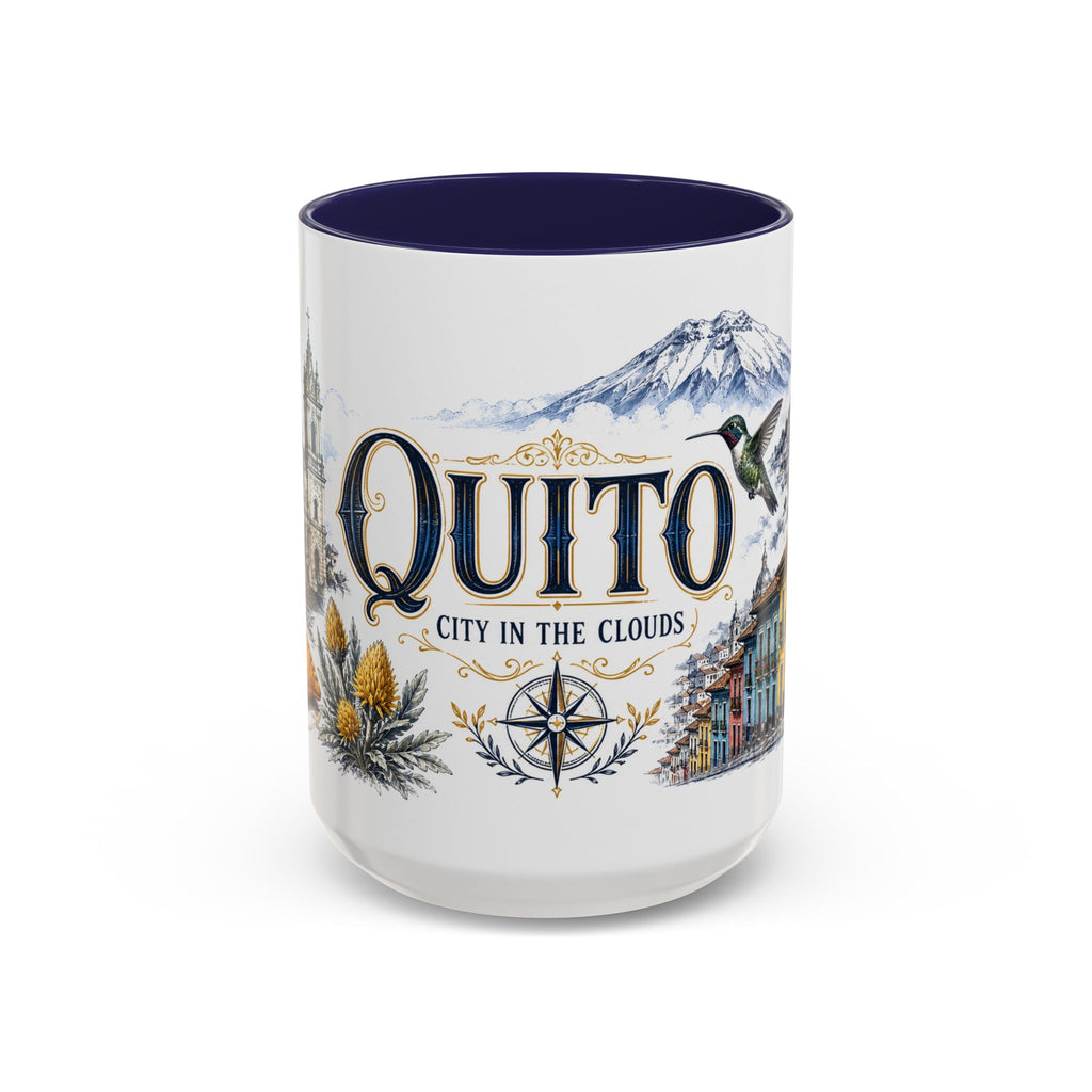 Quito Coffee Mug | Ecuador Travel Souvenir | Vintage Illustrated City Gift | 11 oz 15 oz Accent Mug