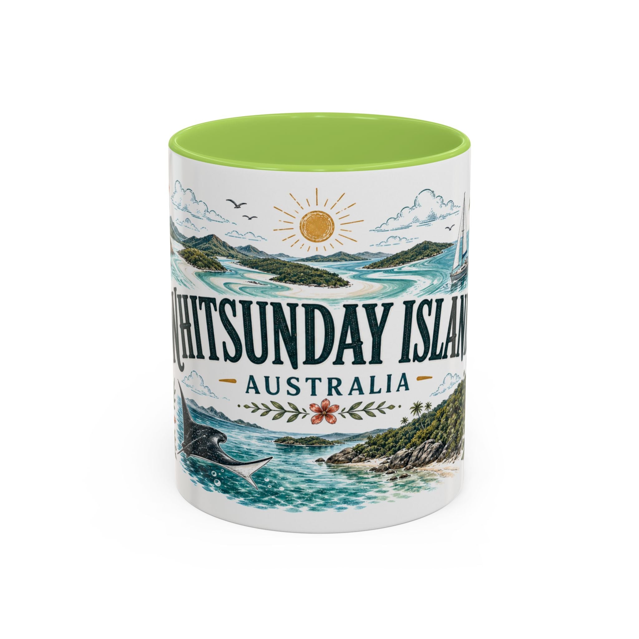 Whitsunday Islands Mug, Australia Travel Souvenir, Bucket List Gift, Accent Ceramic Coffee Mug 11oz 15oz