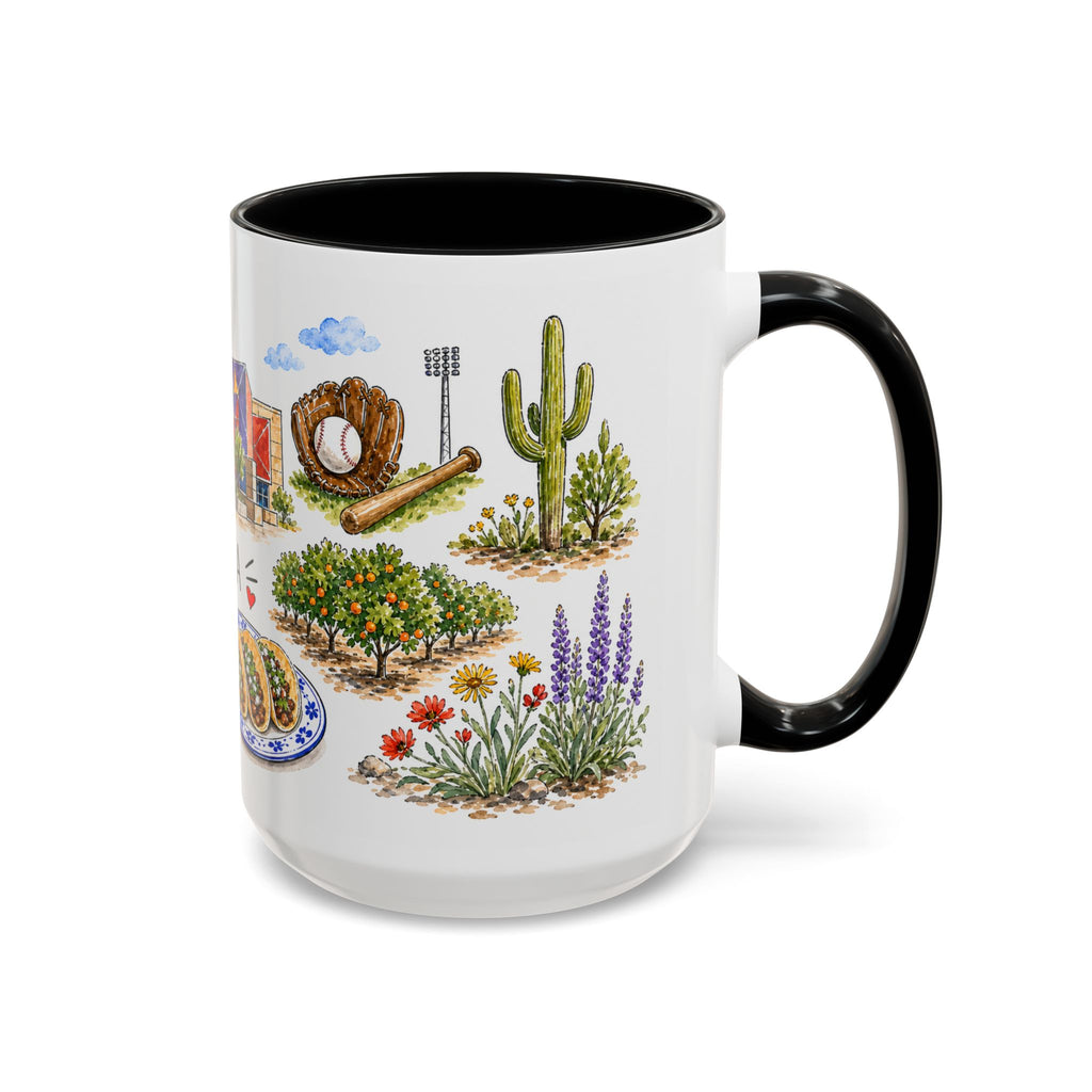 Mesa Illustrated Travel Mug | City Souvenir Accent Coffee Mug | 11oz 15oz Ceramic Cup