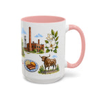 Durham Illustrated Travel Mug | City Souvenir Accent Coffee Mug | 11oz 15oz Ceramic Cup
