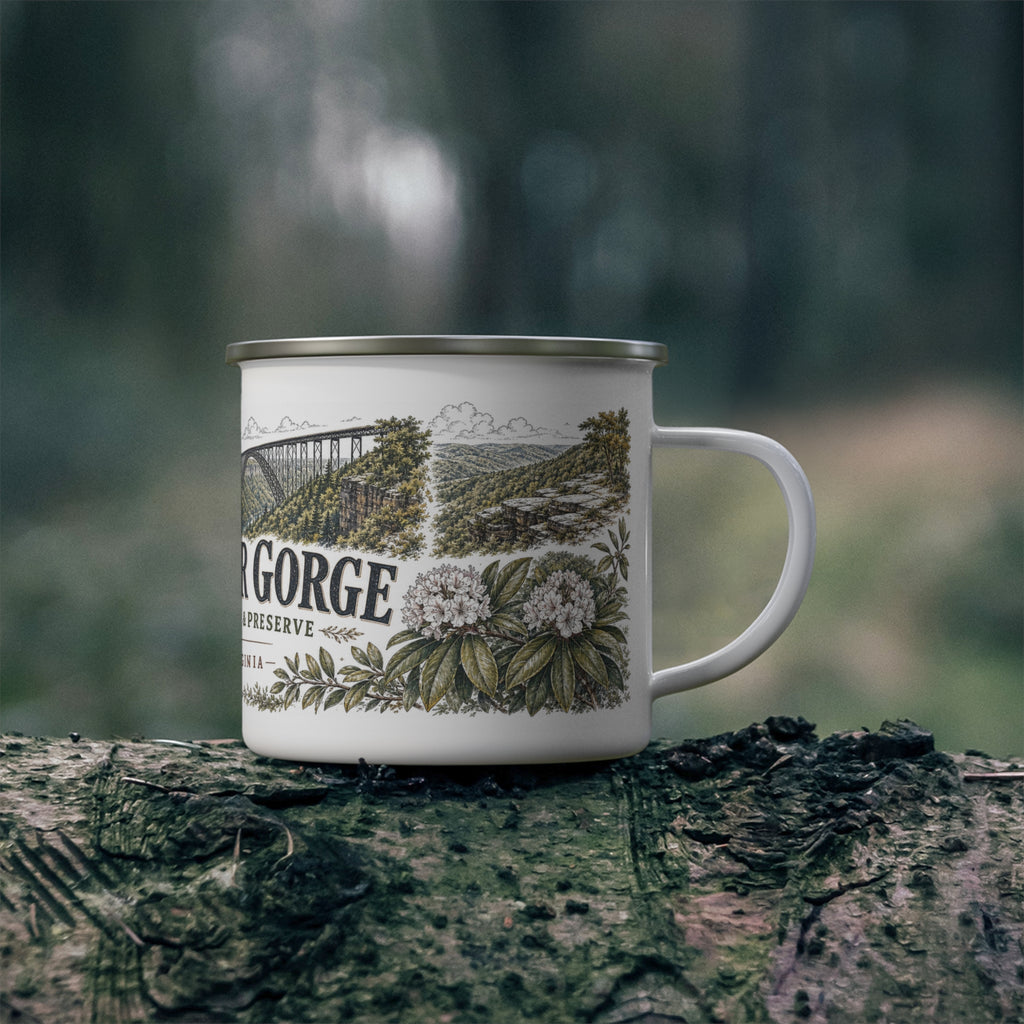 New River Gorge National Park and Preserve Vintage Enamel Camping Mug | 12oz National Park Hiking Gift