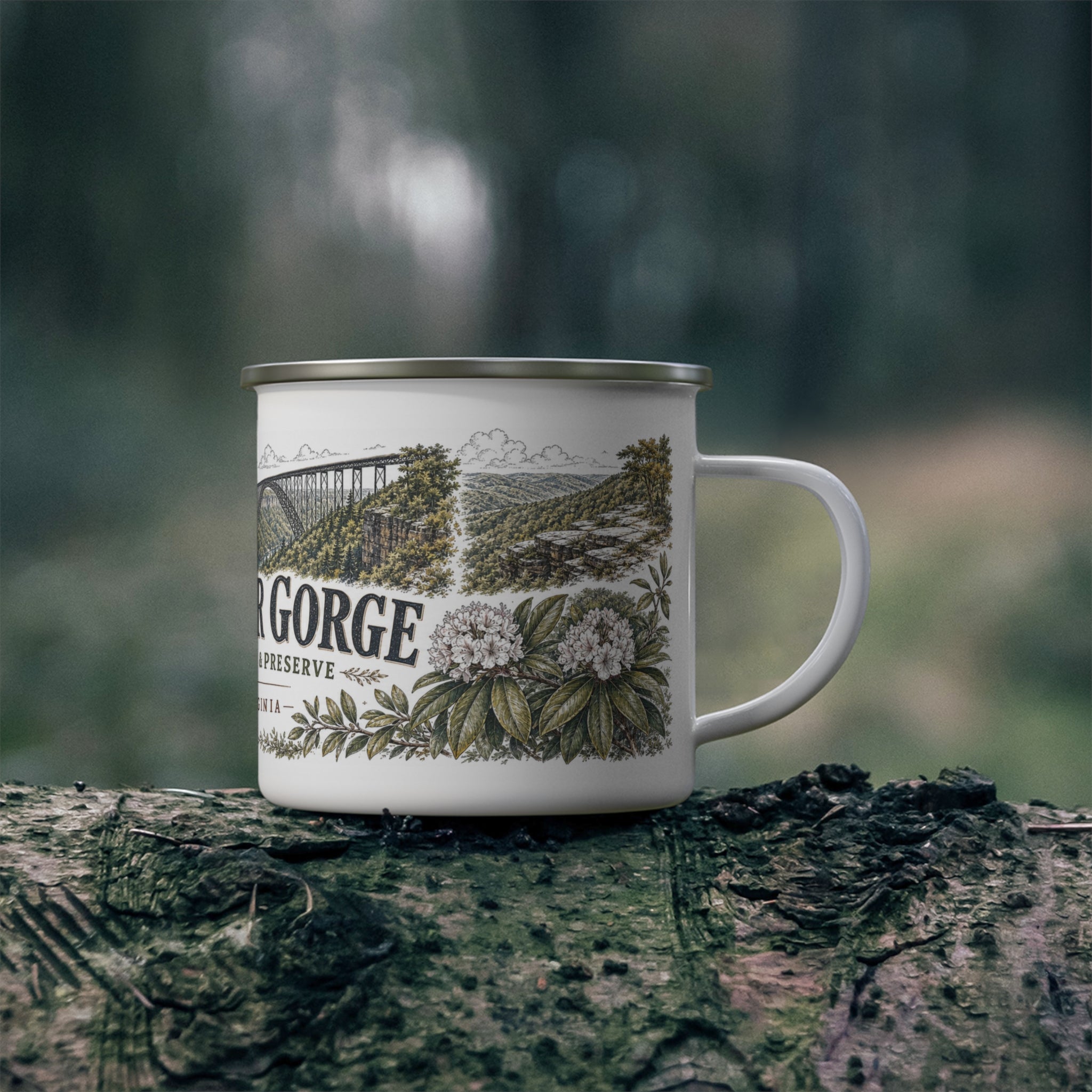New River Gorge National Park and Preserve Vintage Enamel Camping Mug | 12oz National Park Hiking Gift