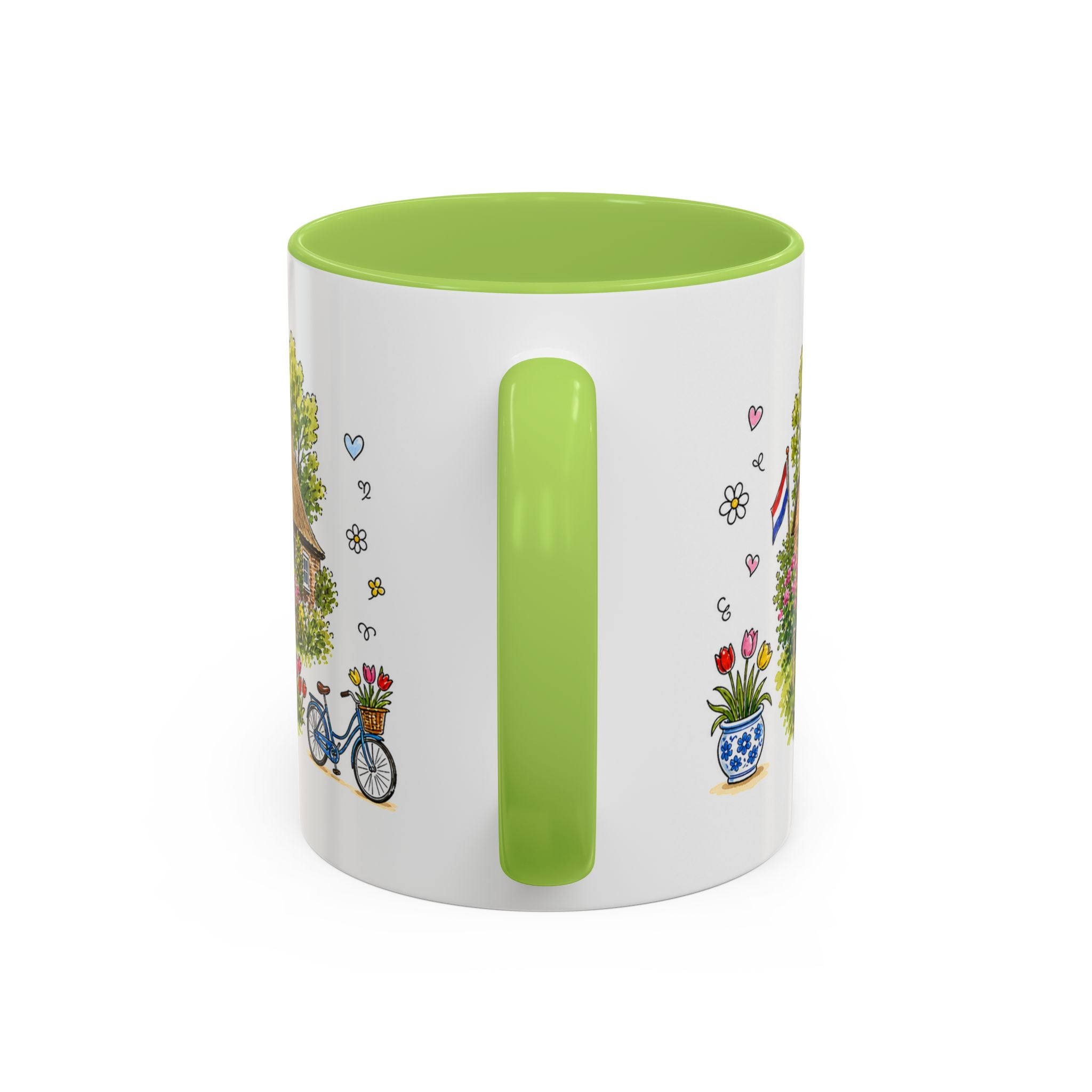 Giethoorn Illustrated Travel Mug | Netherlands Souvenir Accent Coffee Mug | 11oz 15oz Ceramic Cup