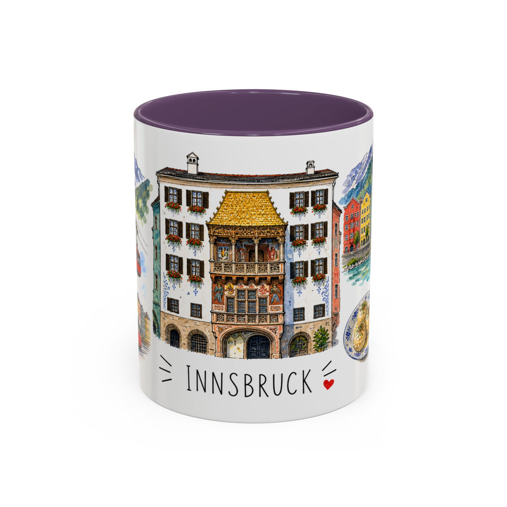 Innsbruck Illustrated Travel Mug | City Souvenir Accent Coffee Mug | 11oz 15oz Ceramic Cup