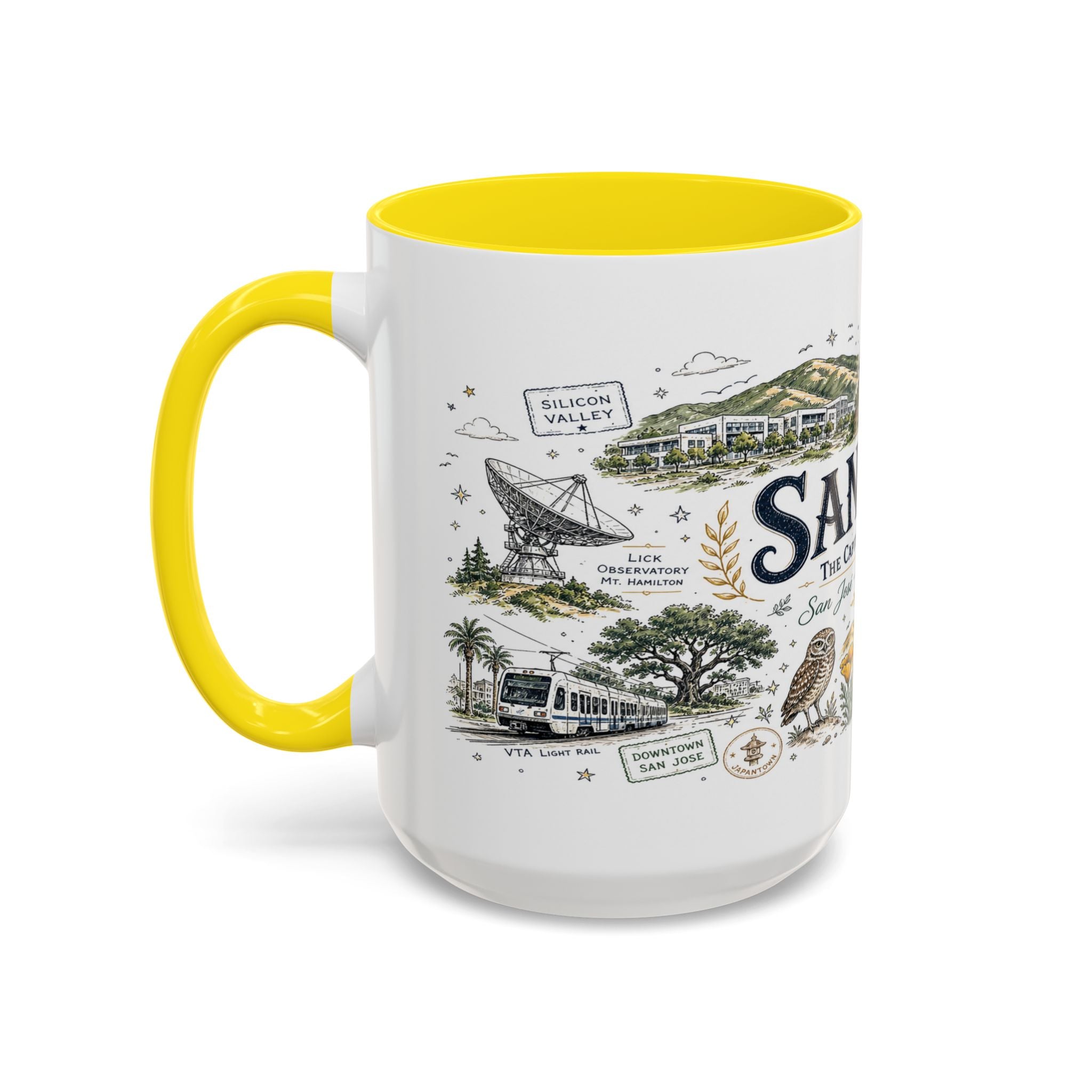 San Jose Coffee Mug | California Souvenir City Gift | Accent Color Ceramic 11oz 15oz