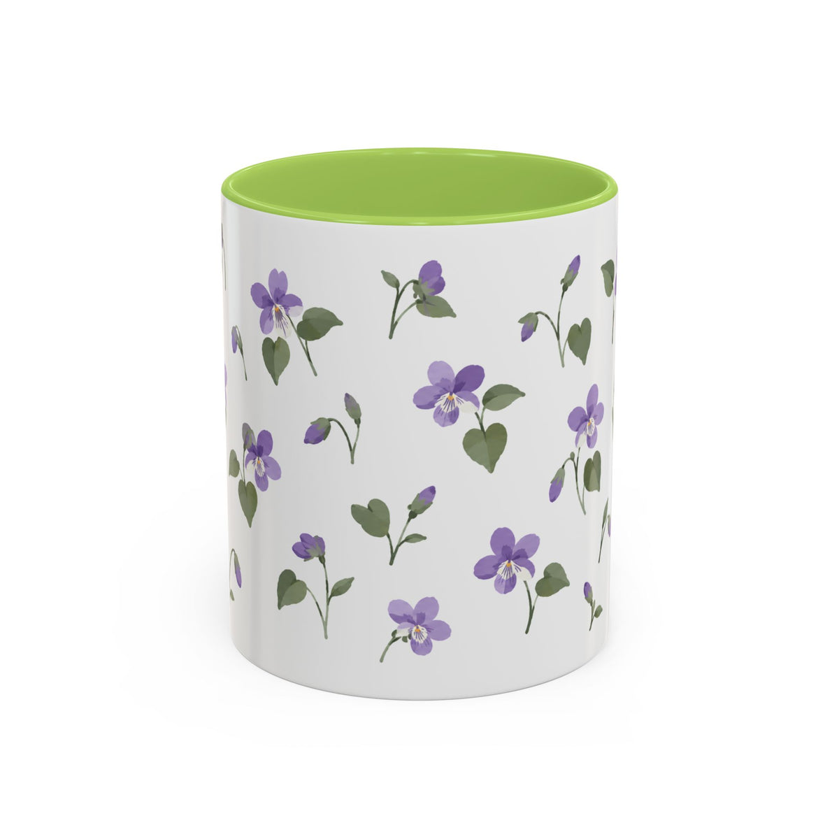 Rhode Island Violet Mug, State Flower Floral Coffee Cup, 11oz Botanical Gift