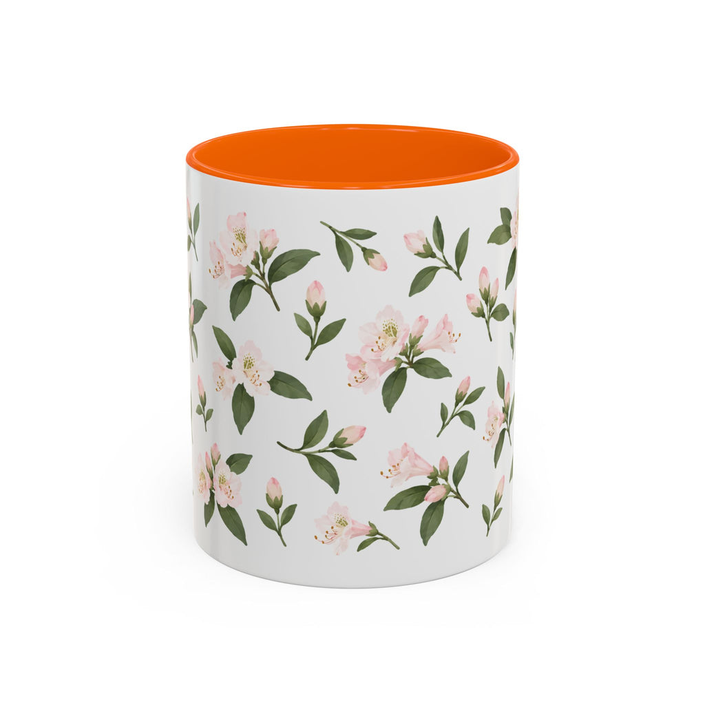 West Virginia Rhododendron Mug, State Flower Floral Coffee Cup, 11oz Botanical Gift