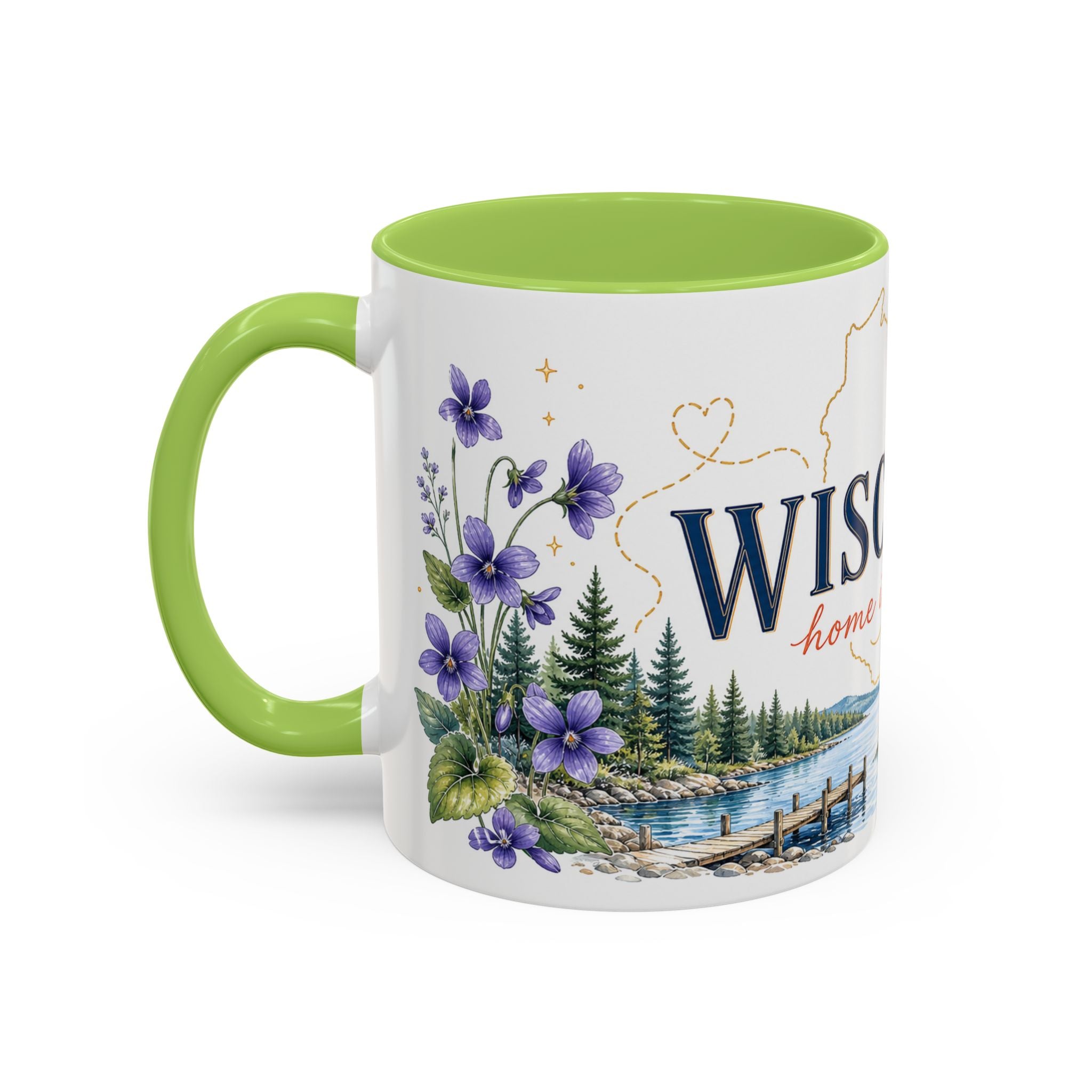 Wisconsin Home State Mug | Moving Away Gift | Long Distance Friendship Coffee Cup | 11oz 15oz Accent Mug