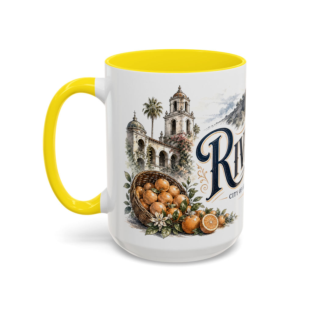 Riverside Coffee Mug | United States Travel Souvenir | Vintage Illustrated City Gift | 11 oz 15 oz Accent Mug