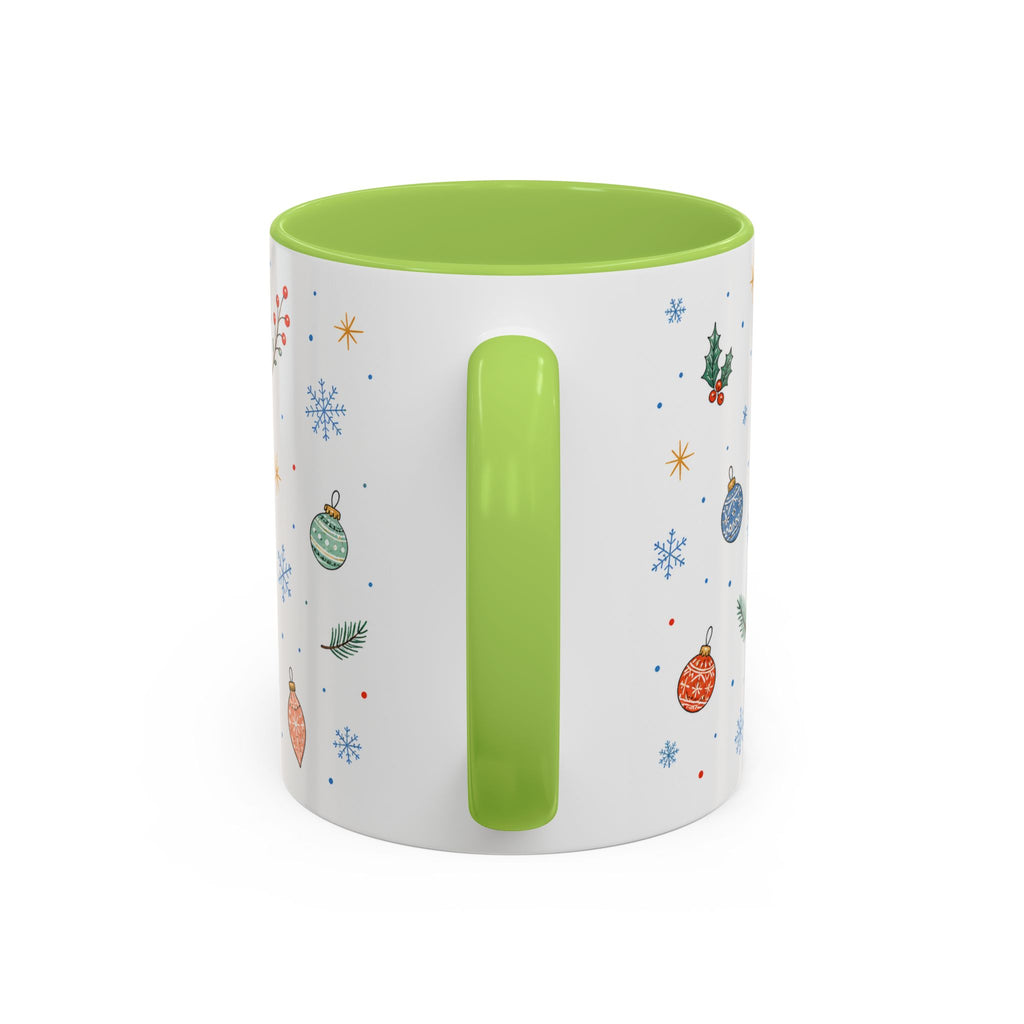 Christmas Ornament Mug | Snowflake Watercolor Holiday Gift | Accent Cup 11oz 15oz