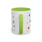 Christmas Ornament Mug | Snowflake Watercolor Holiday Gift | Accent Cup 11oz 15oz