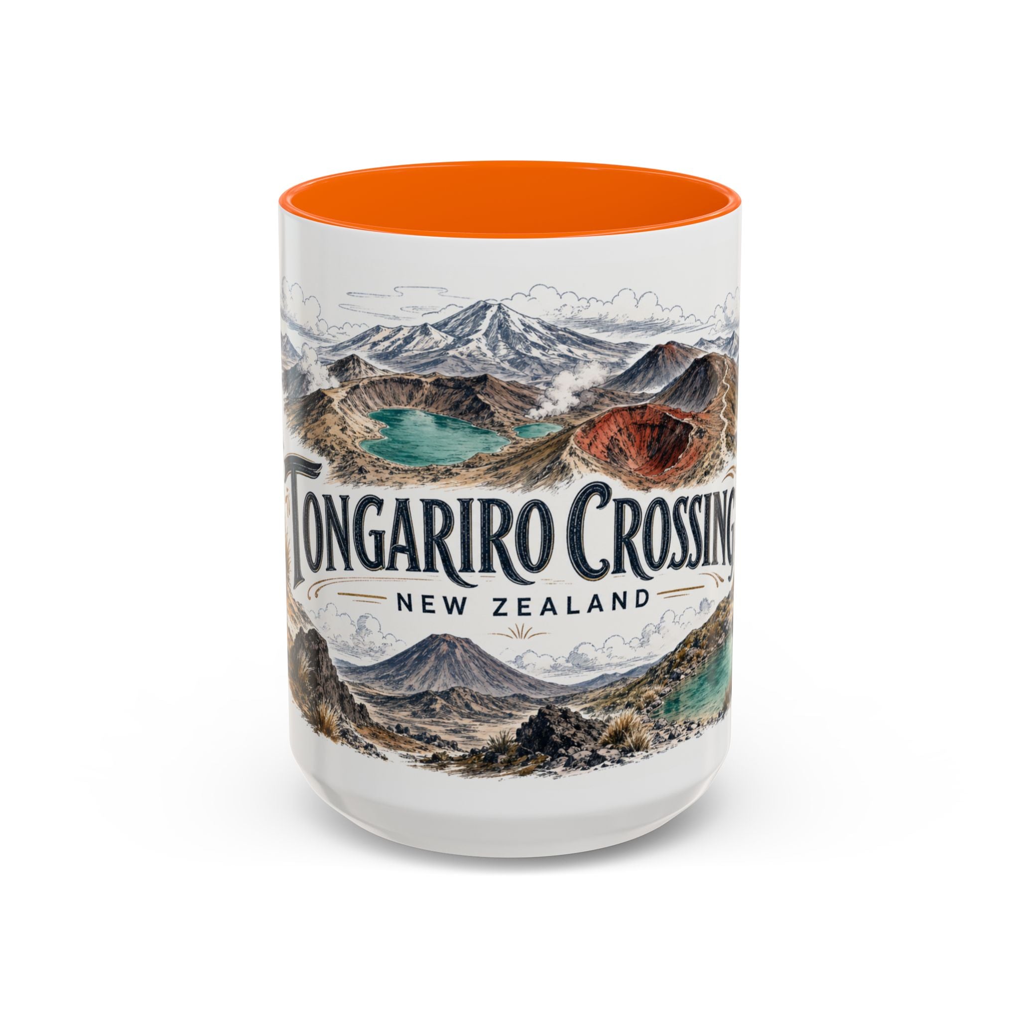 Tongariro Crossing Mug, New Zealand Travel Souvenir, Bucket List Gift, Accent Ceramic Coffee Mug 11oz 15oz