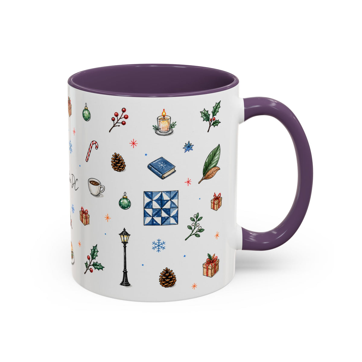 Washington DC Christmas Mug | Watercolor City Souvenir | Ceramic Coffee Cup 11oz 15oz