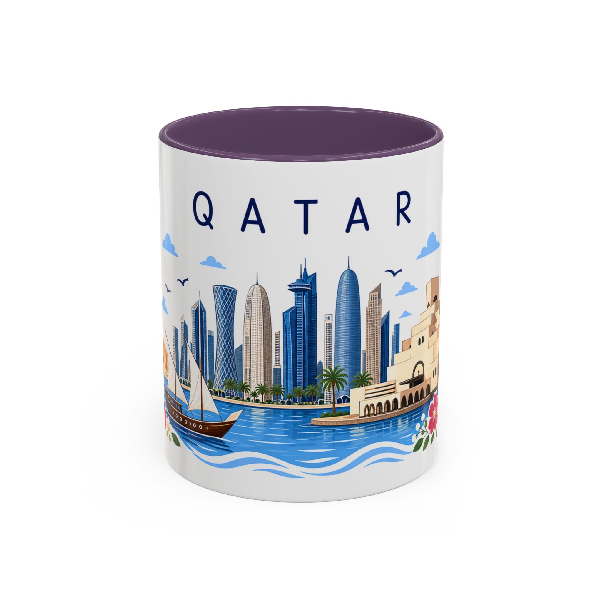 Qatar Coffee Mug | Travel Souvenir Accent Mug | Place Gift Ceramic Cup 11oz 15oz