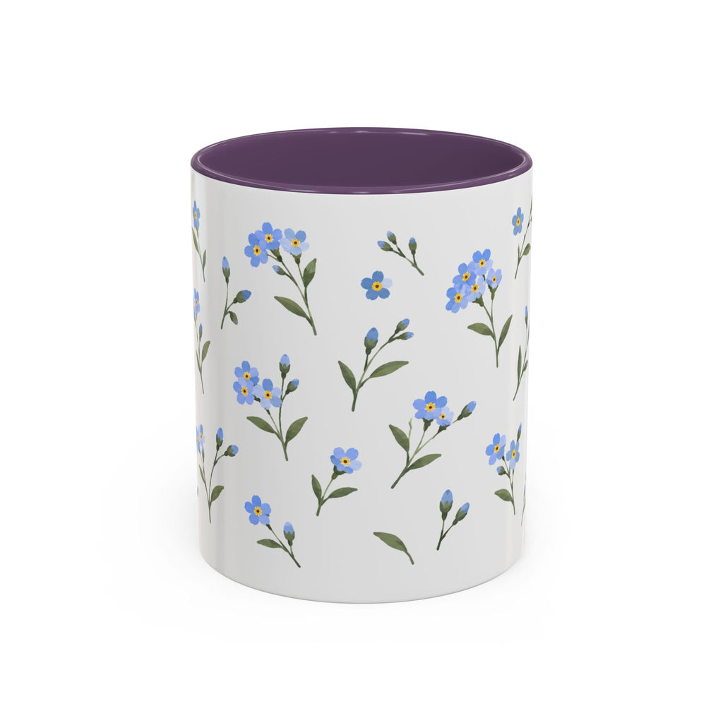 Alaska Forget-me-not Mug, State Flower Floral Coffee Cup, 11oz Botanical Gift