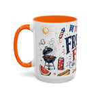Freedom Fest Coffee Mug | Grill Chill Fireworks 4th of July | Accent Color Ceramic 11oz 15oz