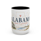 Alabama State Map Mug | Coastal Scenery, Botanical Accents, Homesick Gift