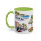 Nice Illustrated Travel Mug | City Souvenir Accent Coffee Mug | 11oz 15oz Ceramic Cup