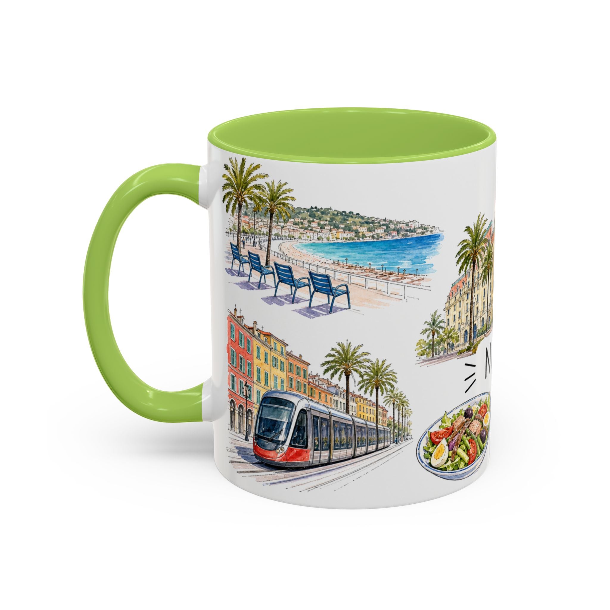 Nice Illustrated Travel Mug | City Souvenir Accent Coffee Mug | 11oz 15oz Ceramic Cup