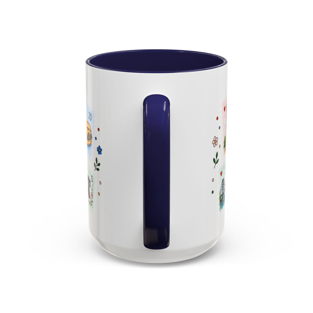 Philadelphia Coffee Mug | Postage Stamp Collage Mug | Travel Souvenir Accent Cup 11oz 15oz