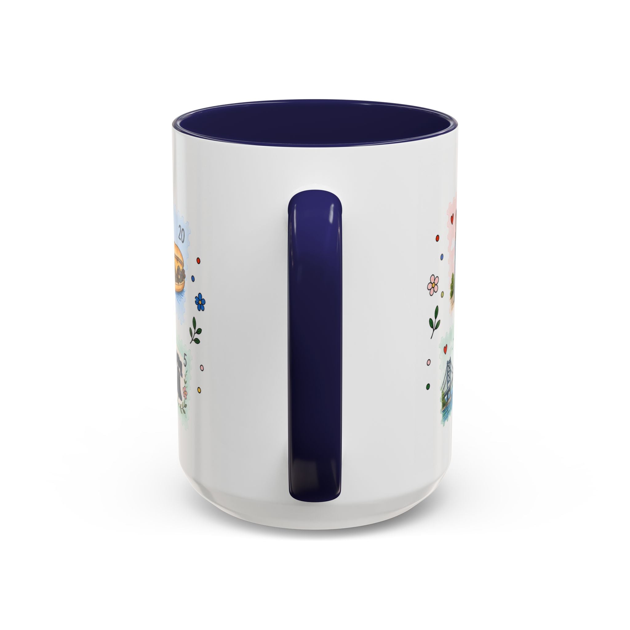 Philadelphia Coffee Mug | Postage Stamp Collage Mug | Travel Souvenir Accent Cup 11oz 15oz
