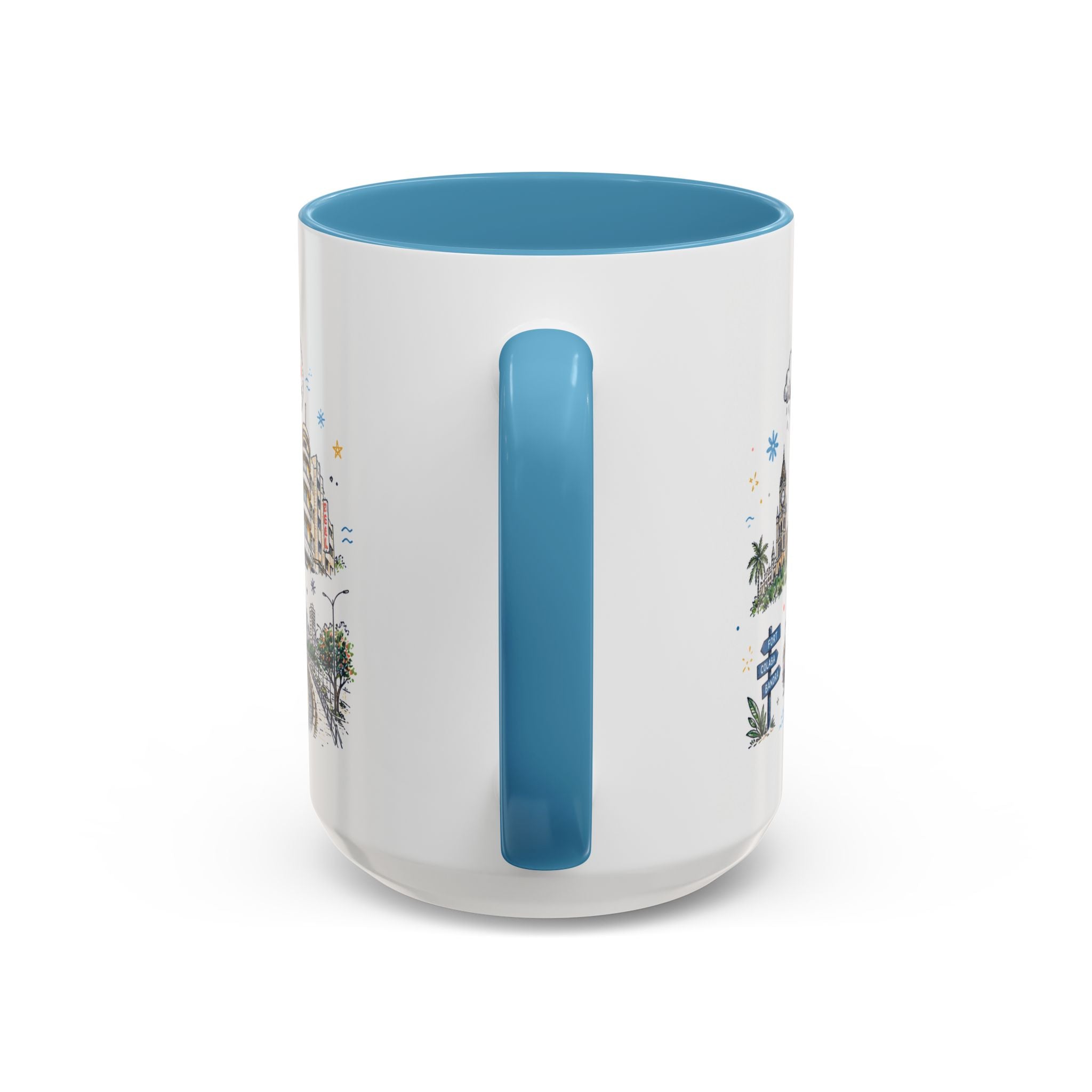 Mumbai Coffee Mug | India Souvenir Travel Gift | Accent Color Ceramic 11oz 15oz