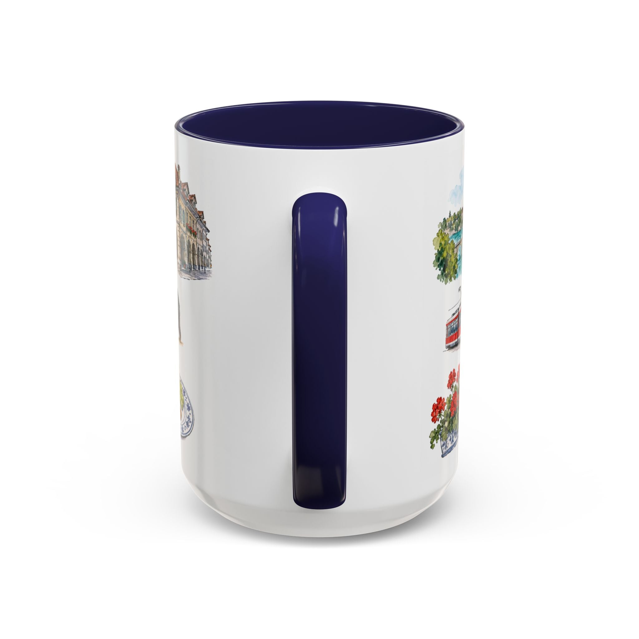 Bern Illustrated Travel Mug | City Souvenir Accent Coffee Mug | 11oz 15oz Ceramic Cup