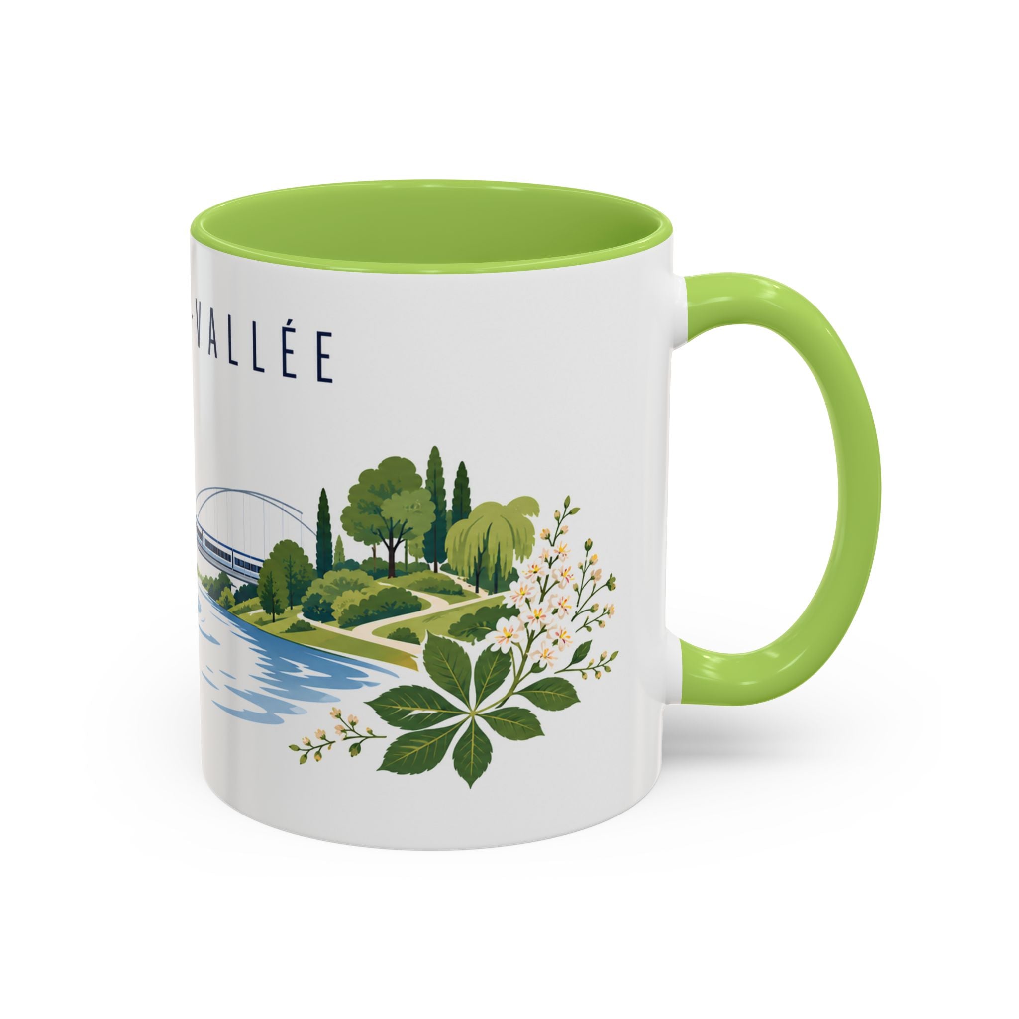 Marne-La-Vallée Coffee Mug | France Travel Souvenir | Porcelain Decal City Gift | 11oz 15oz Accent Mug