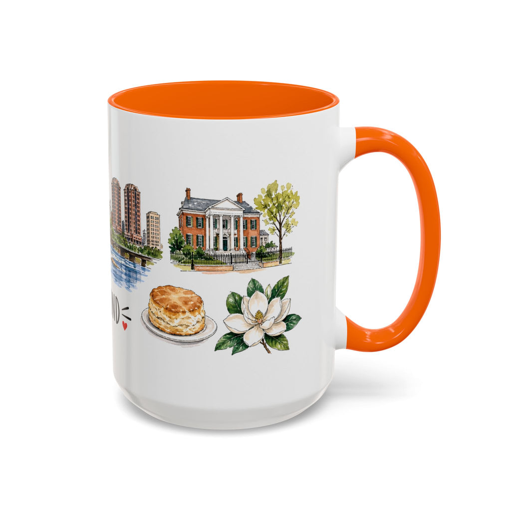 Richmond Illustrated Travel Mug | City Souvenir Accent Coffee Mug | 11oz 15oz Ceramic Cup