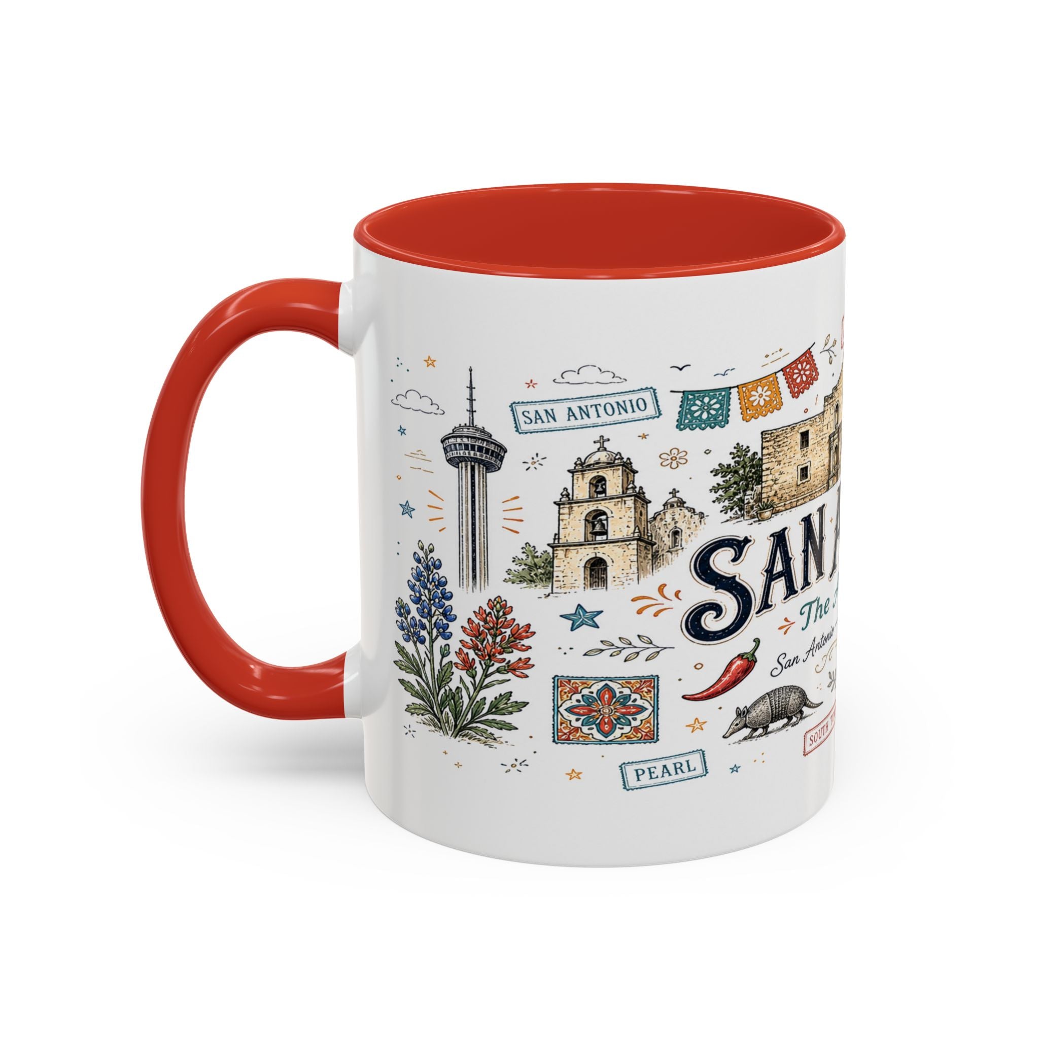 San Antonio Coffee Mug | Texas Souvenir City Gift | Accent Color Ceramic 11oz 15oz