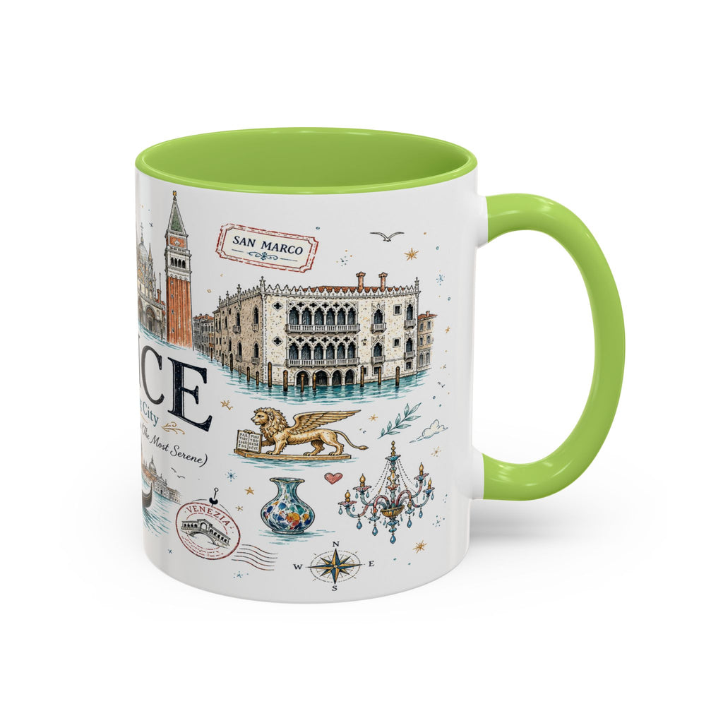 Venice Coffee Mug | Italy Souvenir Travel Gift | Accent Color Ceramic 11oz 15oz