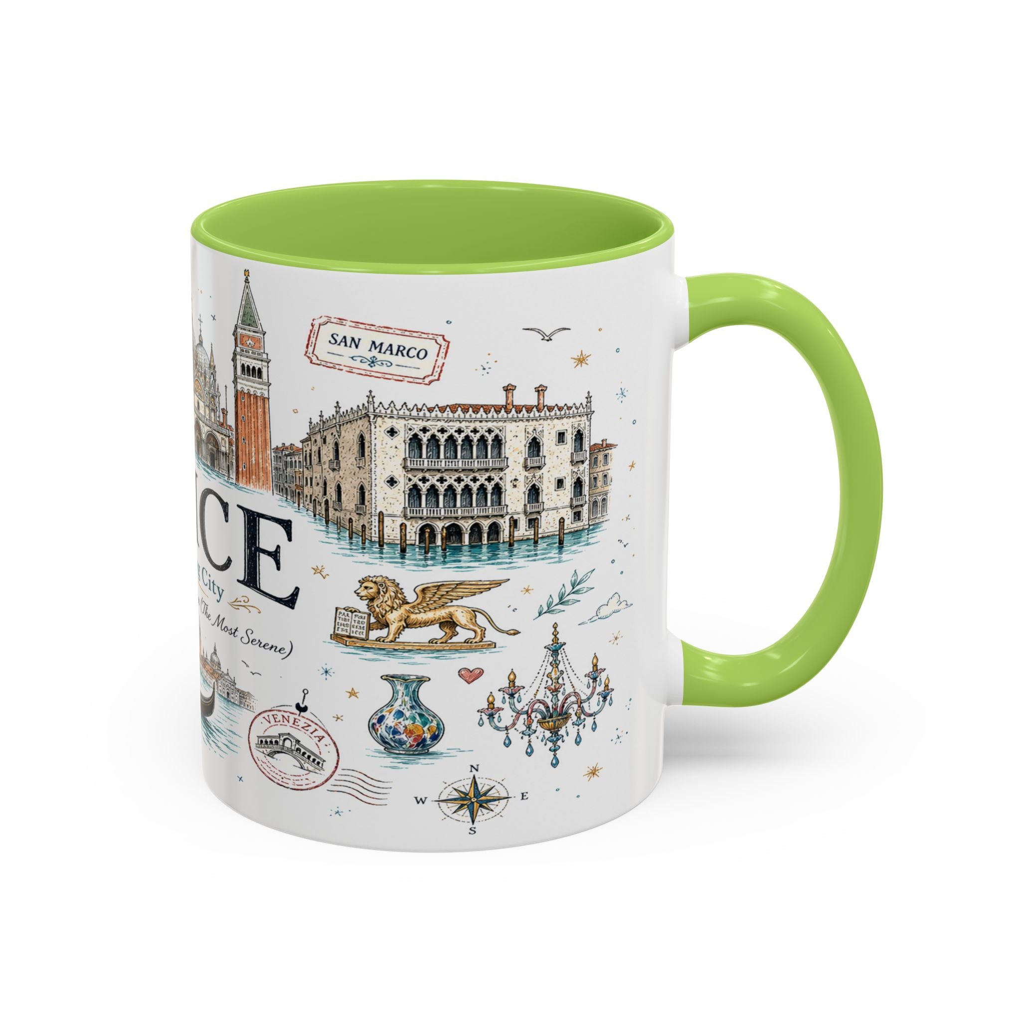Venice Coffee Mug | Italy Souvenir Travel Gift | Accent Color Ceramic 11oz 15oz