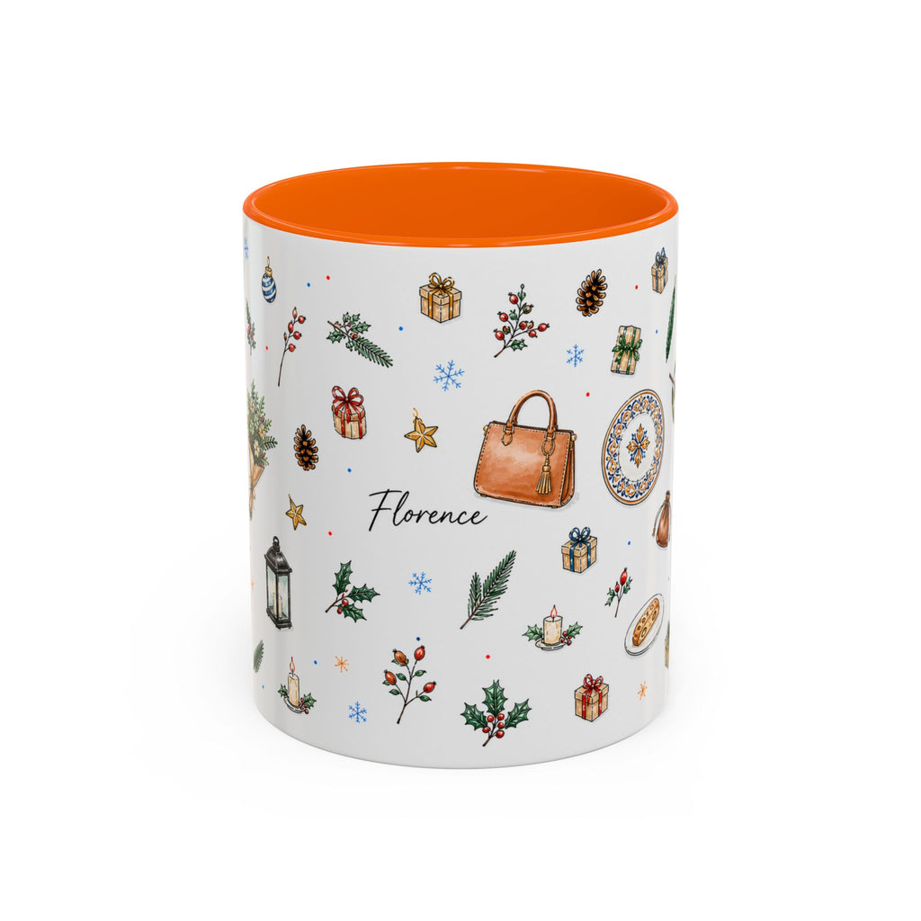 Florence Christmas Mug | Watercolor City Souvenir | Ceramic Coffee Cup (11oz 15oz)