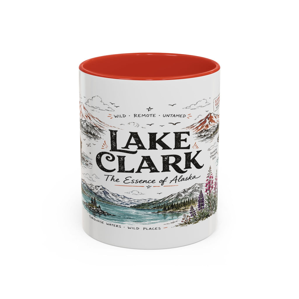 Lake Clark National Park Coffee Mug | Alaska Fly-in Wilderness Adventure Gift | Accent Color Ceramic 11oz 15oz