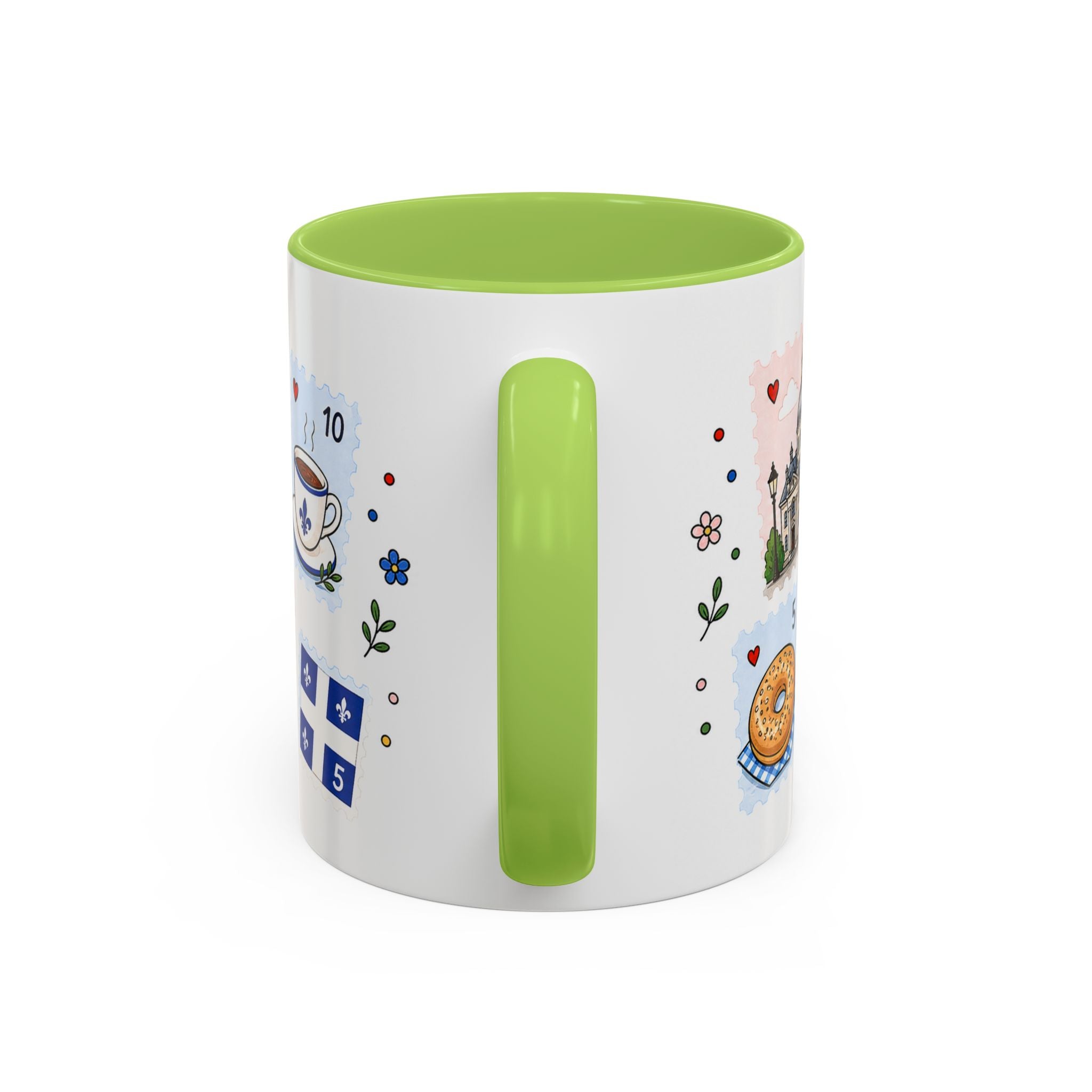 Montreal Coffee Mug | Postage Stamp Collage Mug | Travel Souvenir Accent Cup 11oz 15oz
