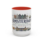 Amsterdam Coffee Mug | Netherlands Souvenir Travel Gift | Accent Color Ceramic 11oz 15oz