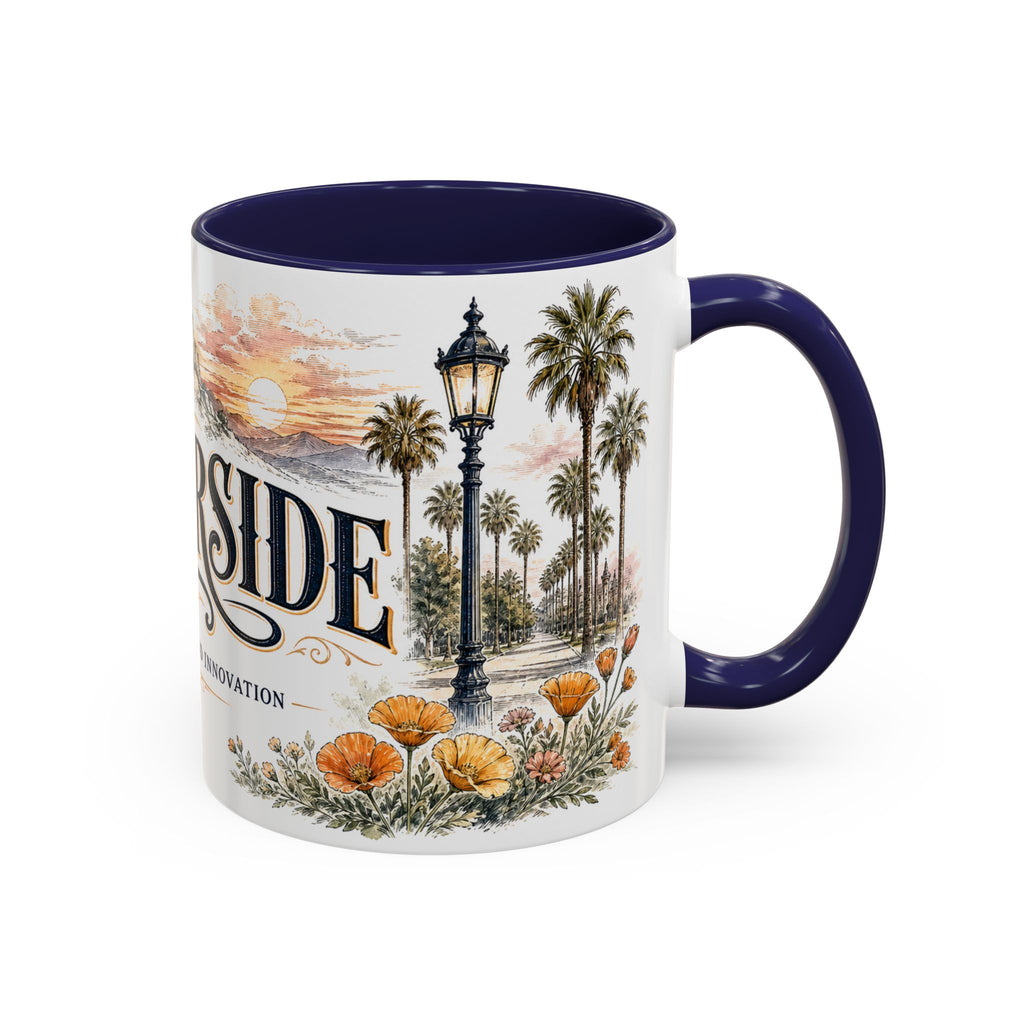 Riverside Coffee Mug | United States Travel Souvenir | Vintage Illustrated City Gift | 11 oz 15 oz Accent Mug