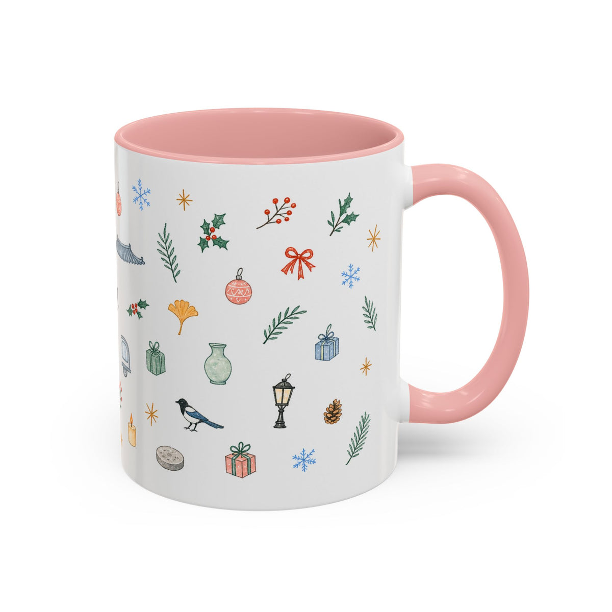 Seoul Christmas Mug | Watercolor Travel Souvenir | Holiday Gift | Accent Ceramic Coffee Cup 11oz 15oz