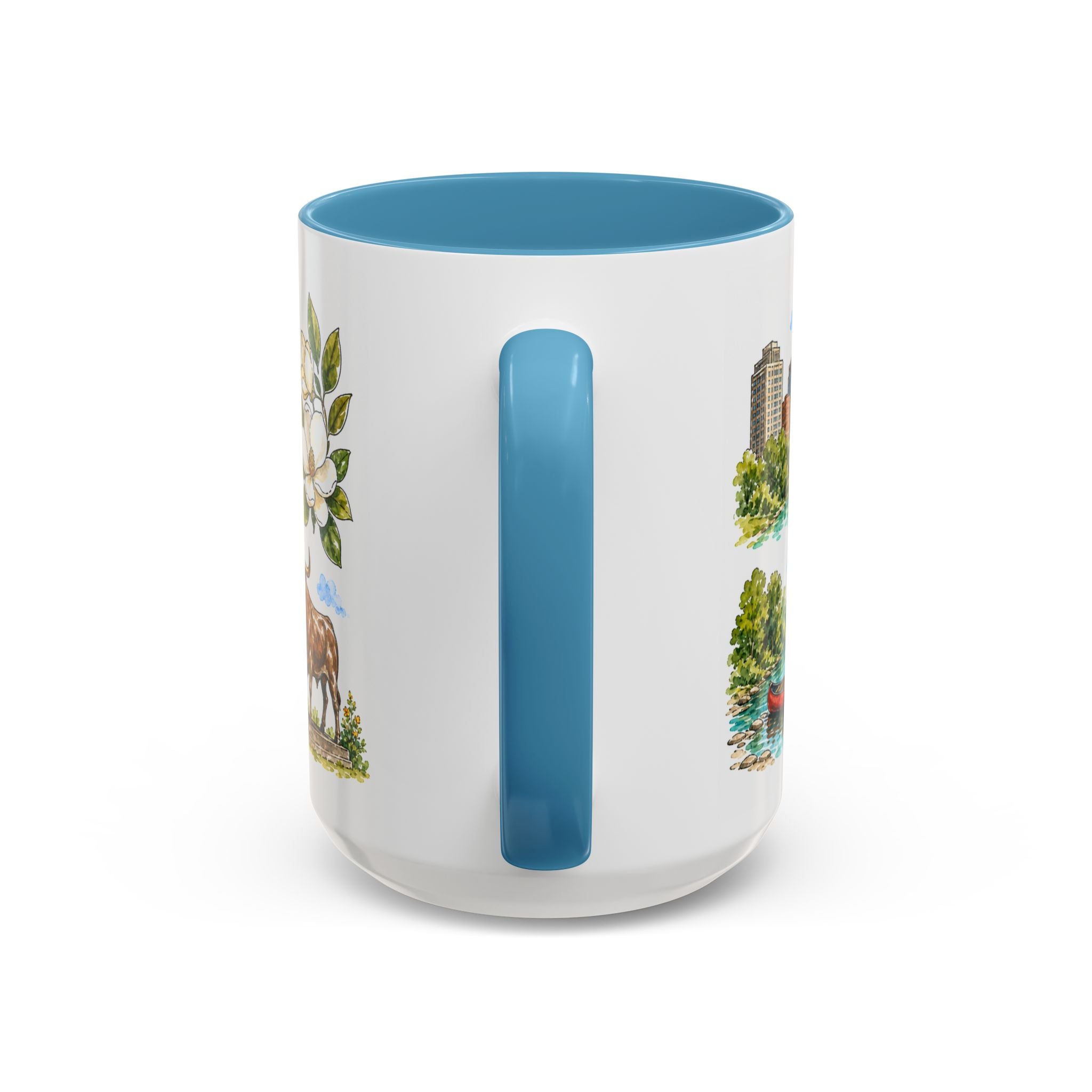 Durham Illustrated Travel Mug | City Souvenir Accent Coffee Mug | 11oz 15oz Ceramic Cup