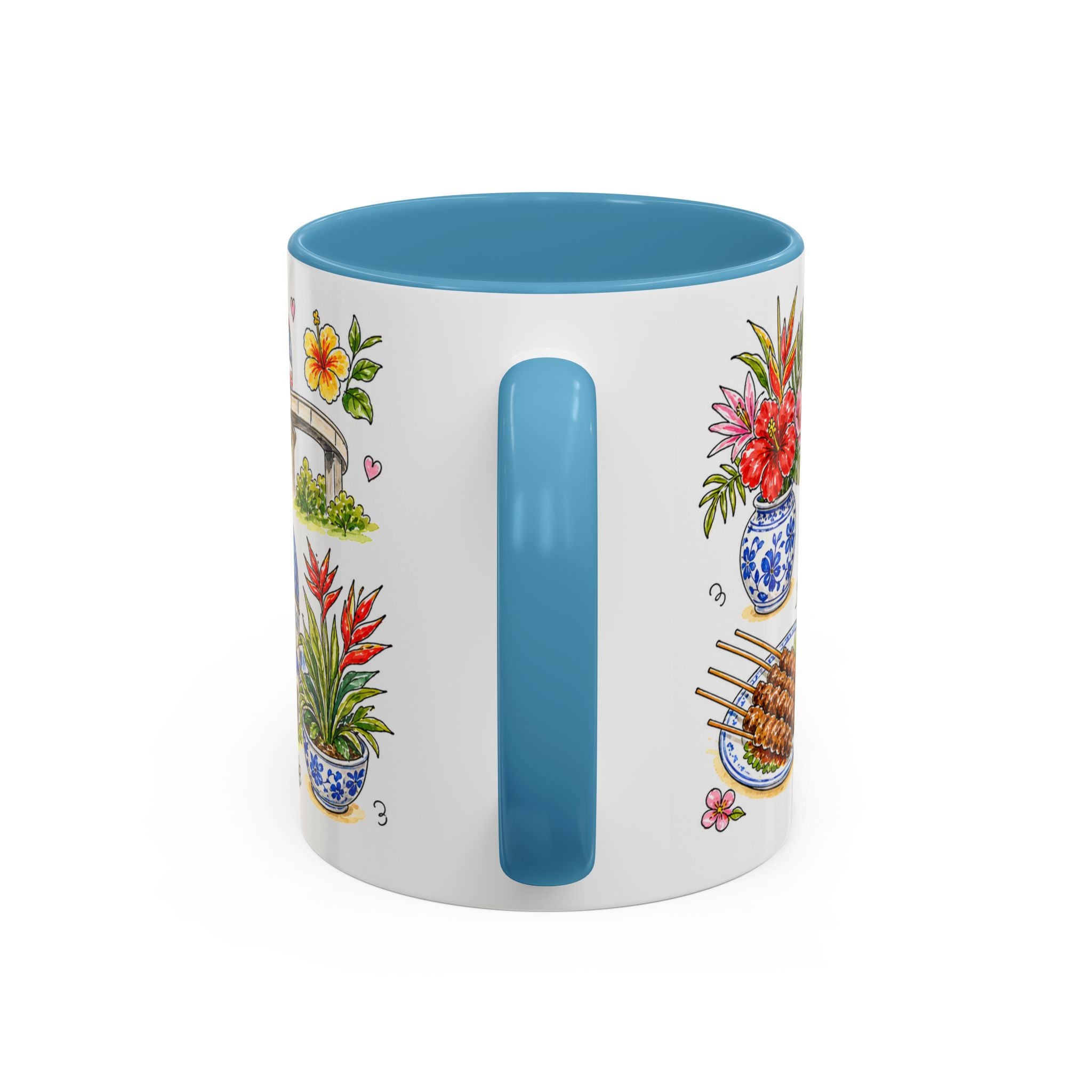 Kuala Lumpur Illustrated Travel Mug | City Souvenir Accent Coffee Mug | 11oz 15oz Ceramic Cup