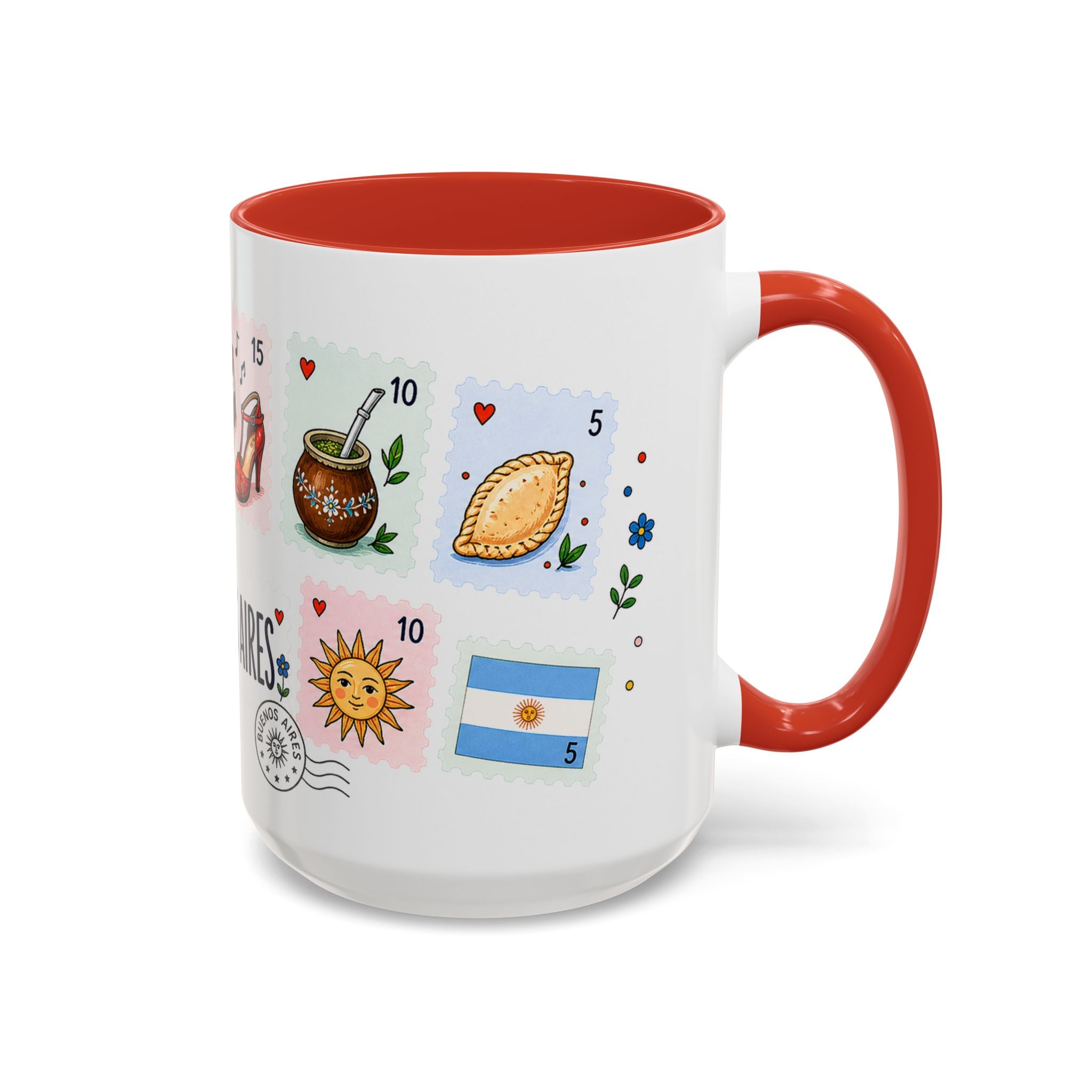 Buenos Aires Coffee Mug | Postage Stamp Collage Mug | Travel Souvenir Accent Cup 11oz 15oz
